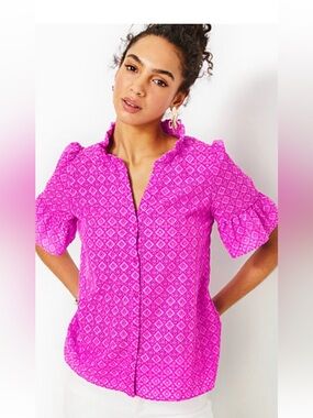 LIlly Pulitzer Calynn Eyelet button down